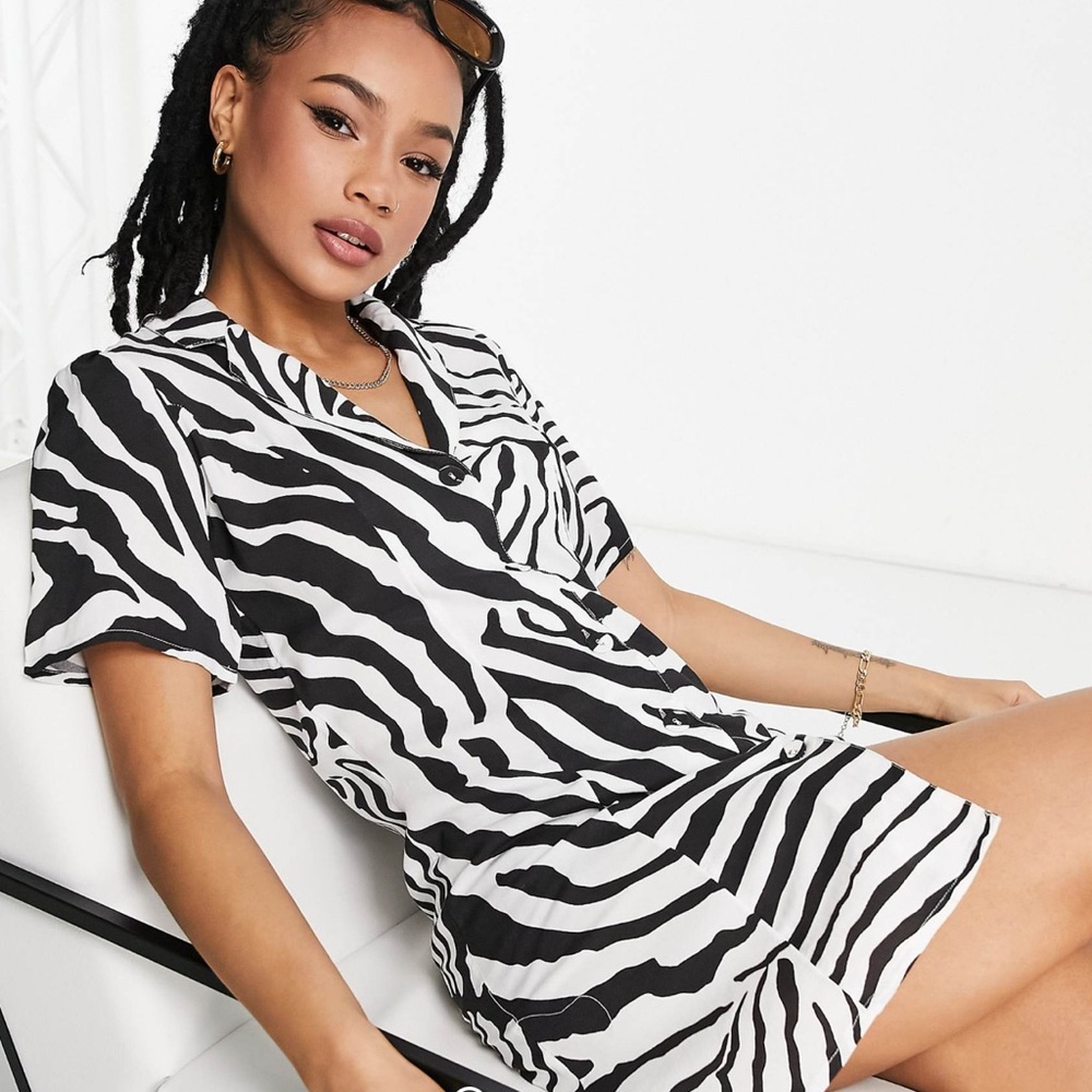 River Island Zebra Print Mini Dress